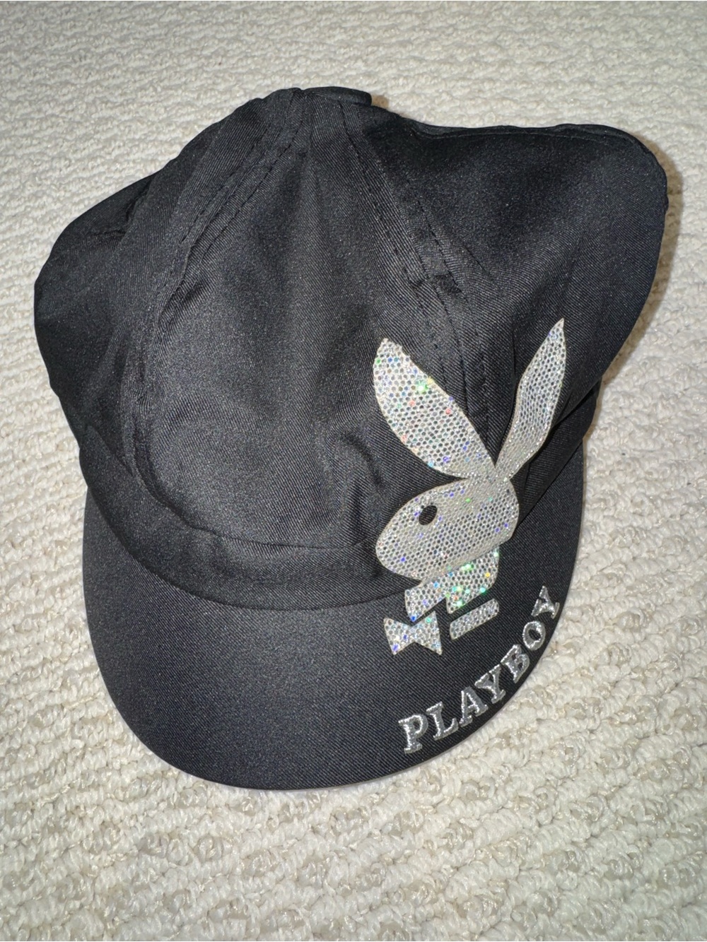 Playboy Black Cap with Holographic Bunny Logo